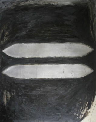 Combat, Oil Encaustic Metal on, 254x203cm