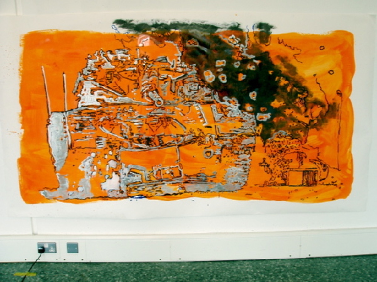 Tangerine Tank, Gloss on Paper, 150x240cm
