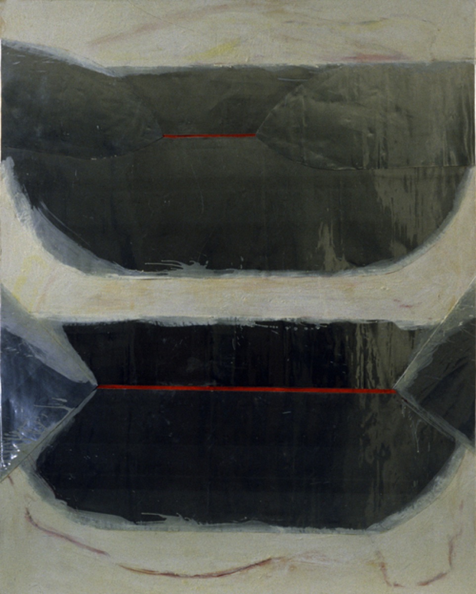 Small Talk, Oil Encaustic Metal on Canvas